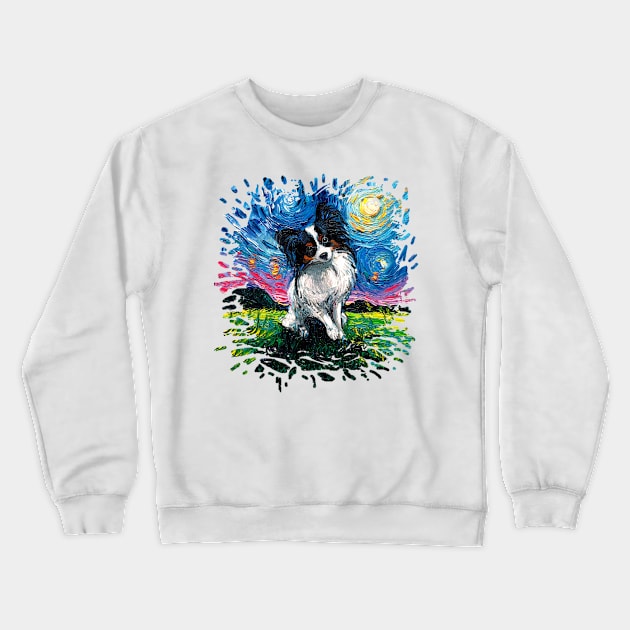 Papillon Night (splash version) Crewneck Sweatshirt by sagittariusgallery